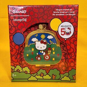 Loungefly Sanrio Hello Kitty 50th Ann Hinged Purse Limited Edition Pin N…